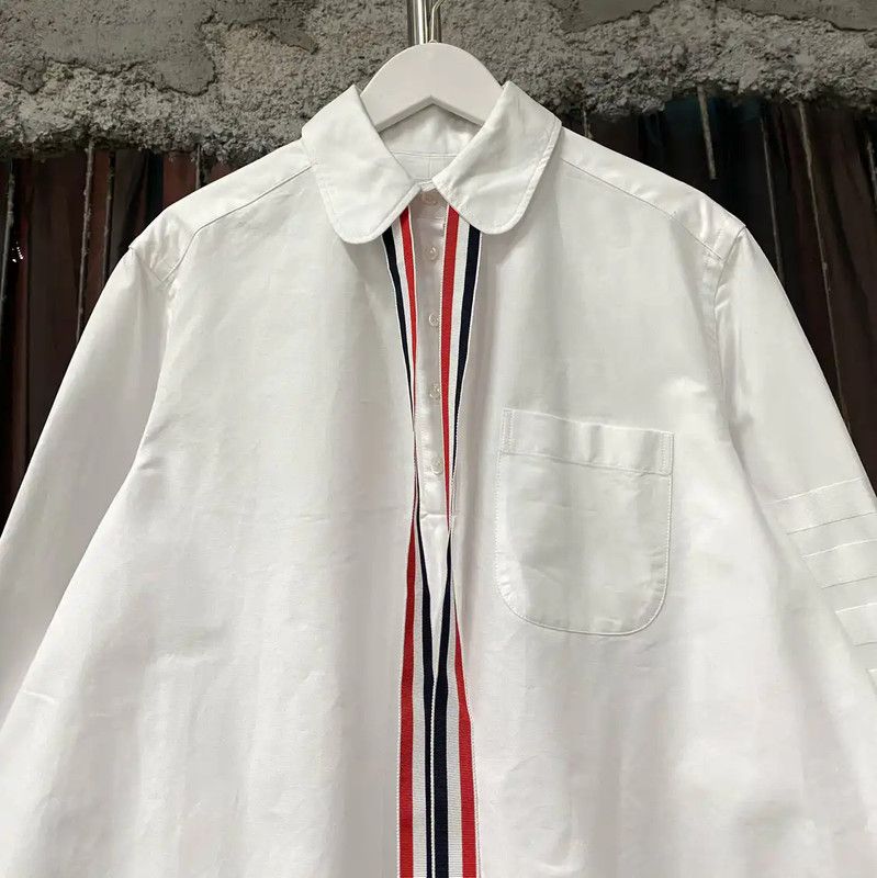 Thom Browne Thom Browne White Long Sleeve Shirt for Men 0089 Size US M / EU 48-50 / 2 - 3 Thumbnail