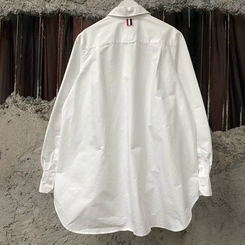 Thom Browne Thom Browne White Long Sleeve Shirt for Men 0089 Size US M / EU 48-50 / 2 - 2 Thumbnail