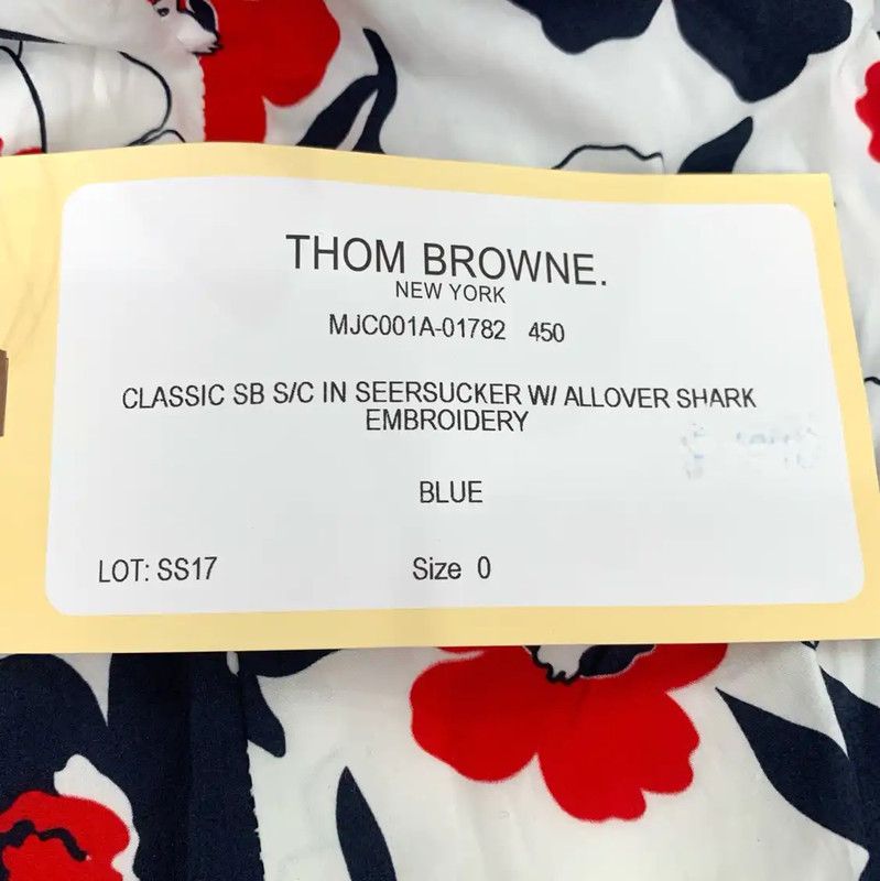 Thom Browne Thom Browne Blue Shark Print Men's Jacket 0089 Size US XS / EU 42 / 0 - 7 Thumbnail