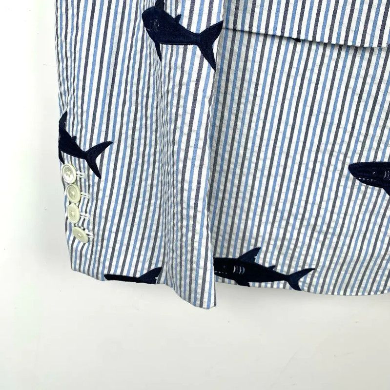 Thom Browne Thom Browne Blue Shark Print Men's Jacket 0089 Size US XS / EU 42 / 0 - 4 Thumbnail