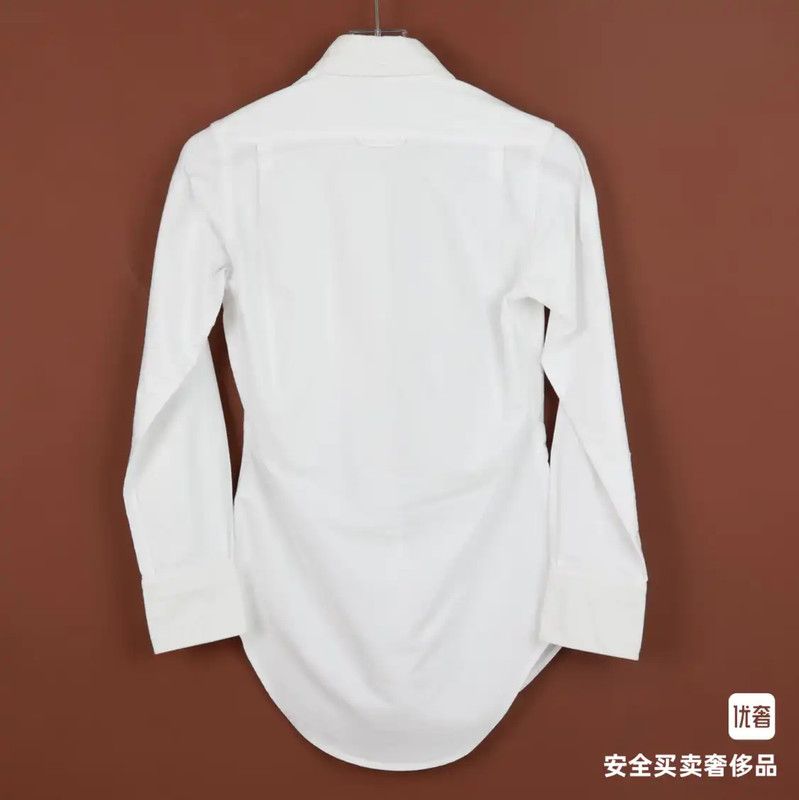Thom Browne Thom Browne White Striped Button-Up Shirt 0089 Size US L / EU 52-54 / 3 - 2 Thumbnail