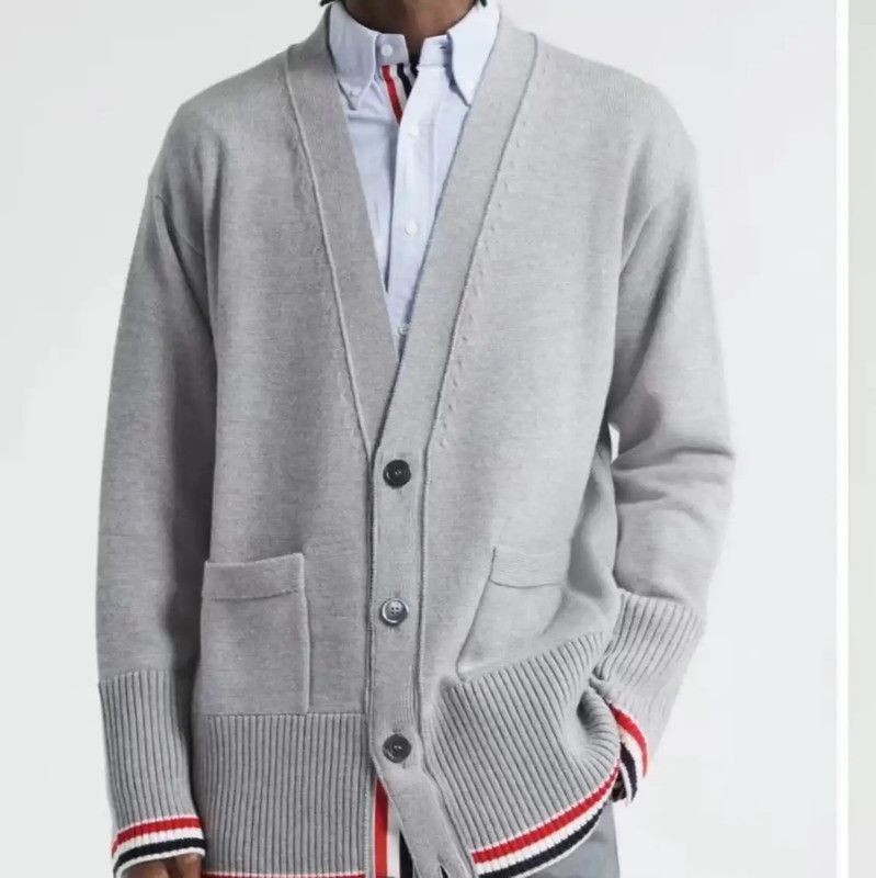Thom Browne Thom Browne Grey Cardigan for Men 0089 Size US XS / EU 42 / 0 - 7 Thumbnail