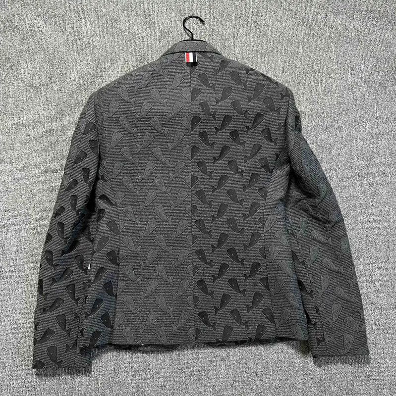 Thom Browne Thom Browne Grey Gradient Wool Blend Long Sleeve Jacket 0089 Size US S / EU 44-46 / 1 - 3 Thumbnail