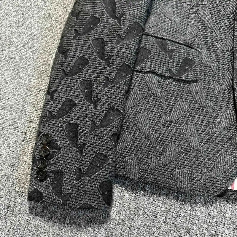 Thom Browne Thom Browne Grey Gradient Wool Blend Long Sleeve Jacket 0089 Size US S / EU 44-46 / 1 - 2 Thumbnail