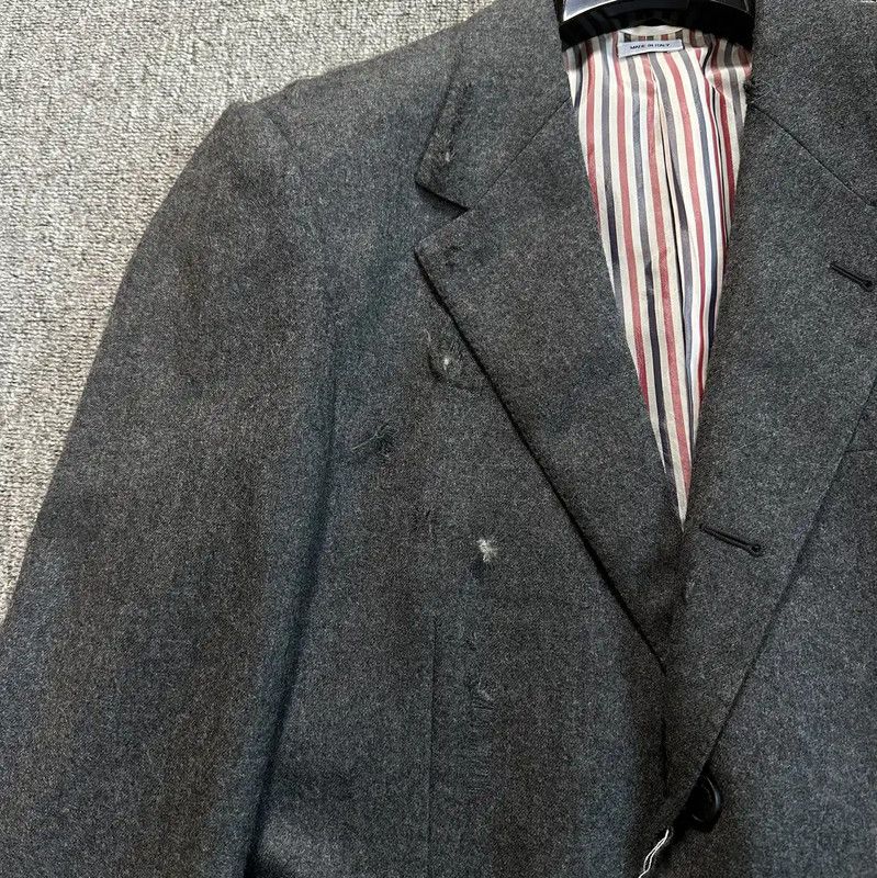 Thom Browne Thom Browne Gray Wool Long Sleeve Jacket 0089 Size US M / EU 48-50 / 2 - 3 Thumbnail