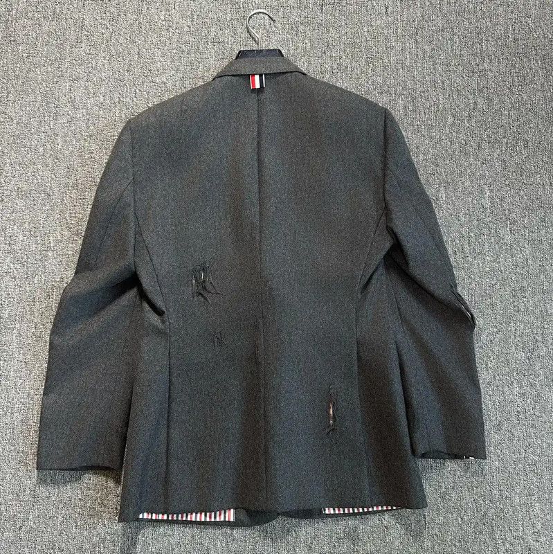 Thom Browne Thom Browne Gray Wool Long Sleeve Jacket 0089 Size US M / EU 48-50 / 2 - 4 Thumbnail