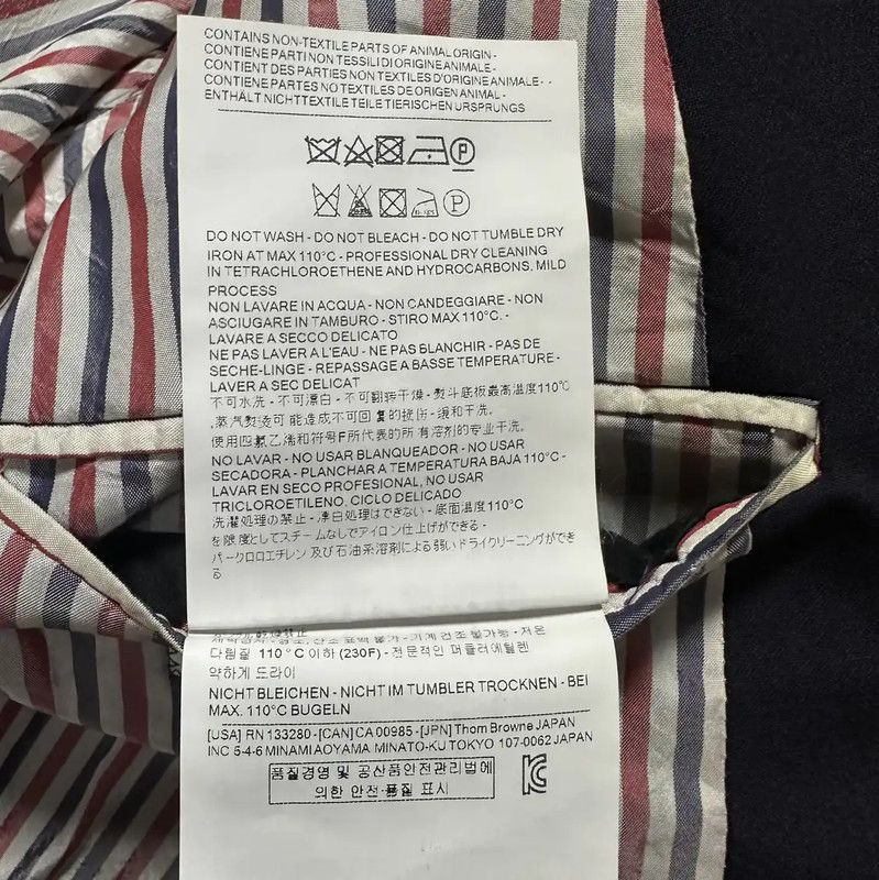 Thom Browne Thom Browne Navy Wool Long Sleeve Coat 0089 Size US M / EU 48-50 / 2 - 7 Thumbnail