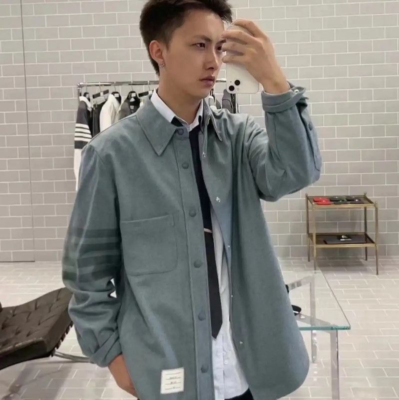 Thom Browne Thom Browne Blue Wool Men's Outerwear 0089 Size US M / EU 48-50 / 2 - 9 Thumbnail