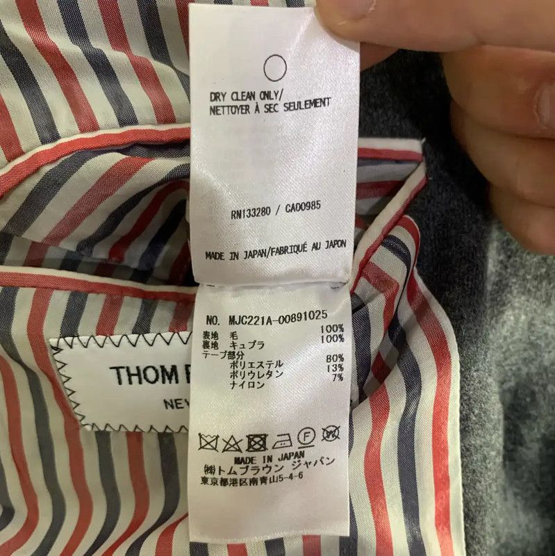 Thom Browne Thom Browne Gray Wool Printed Men's Jacket 0089 Size US M / EU 48-50 / 2 - 10 Thumbnail
