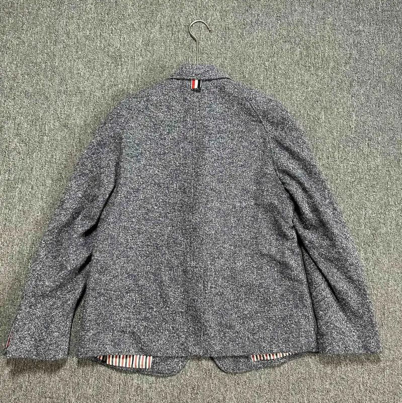 Thom Browne Thom Browne Gray Wool Houndstooth Long Coat 0089 Size US M / EU 48-50 / 2 - 4 Thumbnail