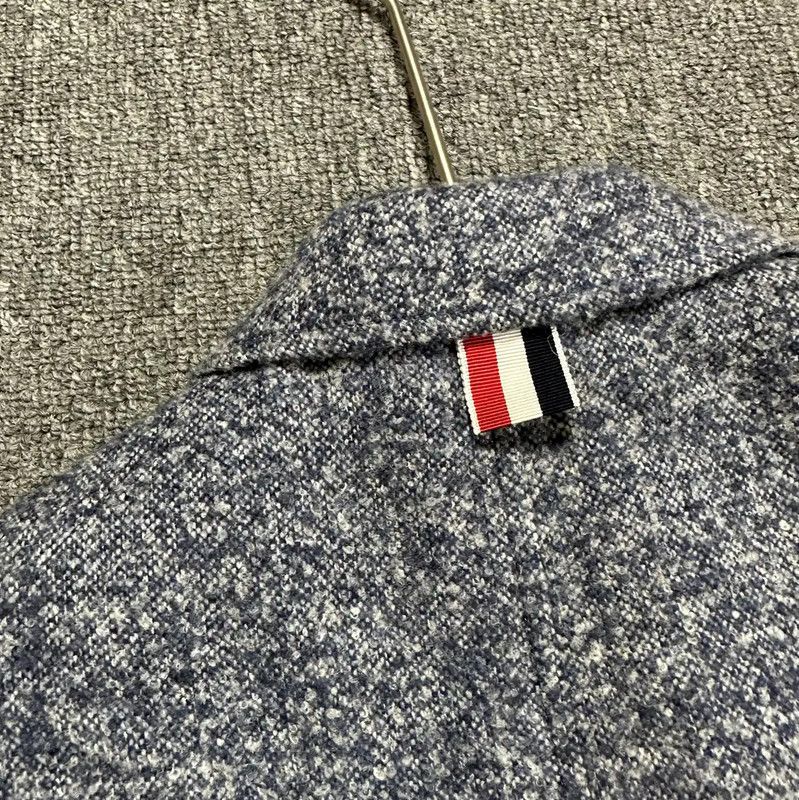 Thom Browne Thom Browne Gray Wool Houndstooth Long Coat 0089 Size US M / EU 48-50 / 2 - 5 Thumbnail