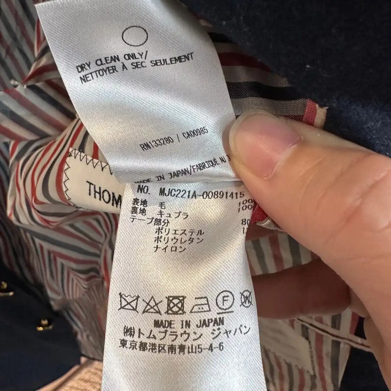Thom Browne Thom Browne Navy Wool Men's Outerwear 0089 Size US S / EU 44-46 / 1 - 5 Thumbnail