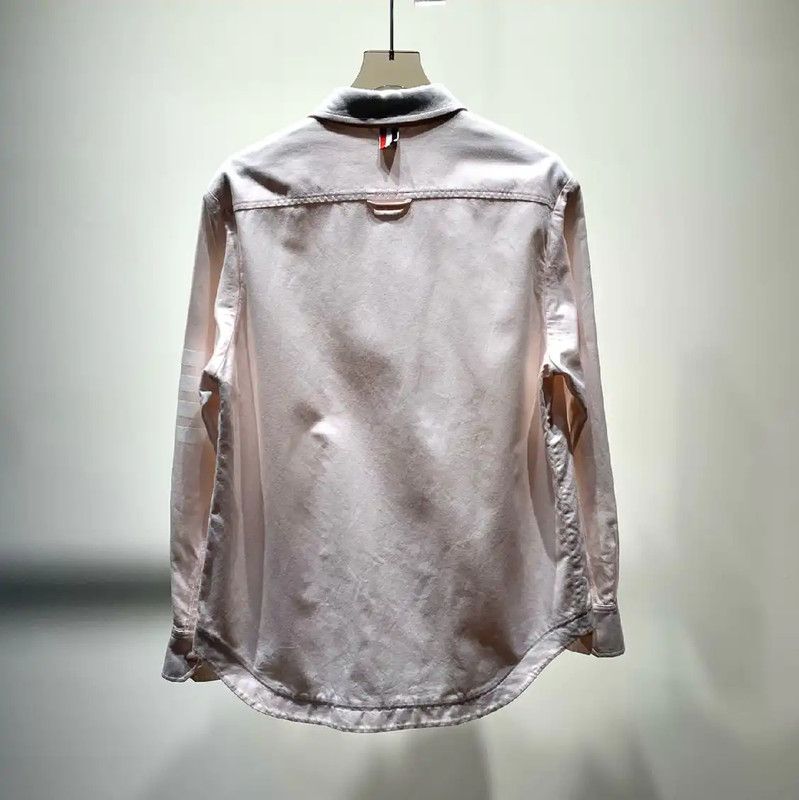 Thom Browne Thom Browne Pink Cotton Long Sleeve Shirt 0089 Size US M / EU 48-50 / 2 - 2 Thumbnail
