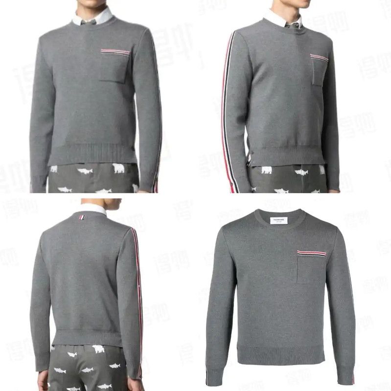 Thom Browne Thom Browne Grey Wool Long Sleeve Pullover 0089 Size US M / EU 48-50 / 2 - 3 Thumbnail