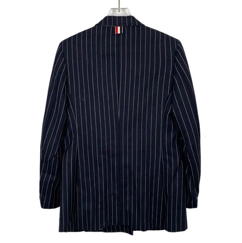 Thom Browne Thom Browne Navy Wool Double-Breasted Jacket 0089 Size US M / EU 48-50 / 2 - 2 Thumbnail