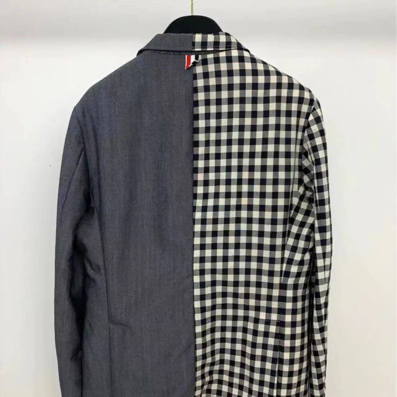 Thom Browne Thom Browne Black Gray Cotton Men's Coat 0089 Size US XL / EU 56 / 4 - 2 Thumbnail