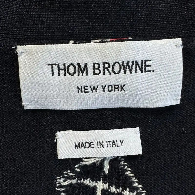 Thom Browne Thom Browne Printed Wool Blend Cardigan for Men 0089 Size US L / EU 52-54 / 3 - 4 Thumbnail