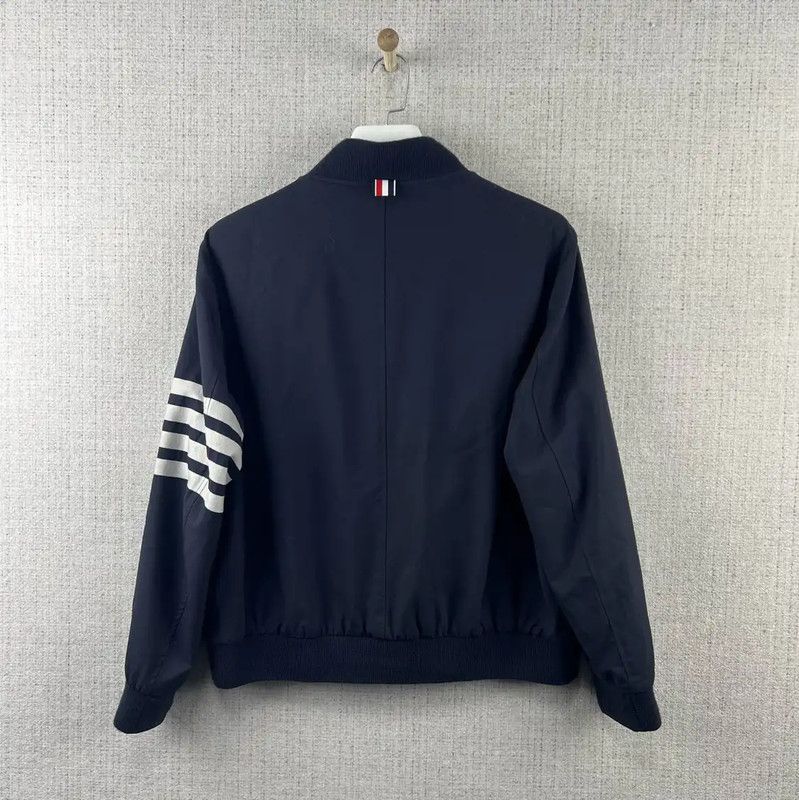 Thom Browne Thom Browne Navy Wool Striped Men's Jacket 0089 Size US M / EU 48-50 / 2 - 2 Thumbnail