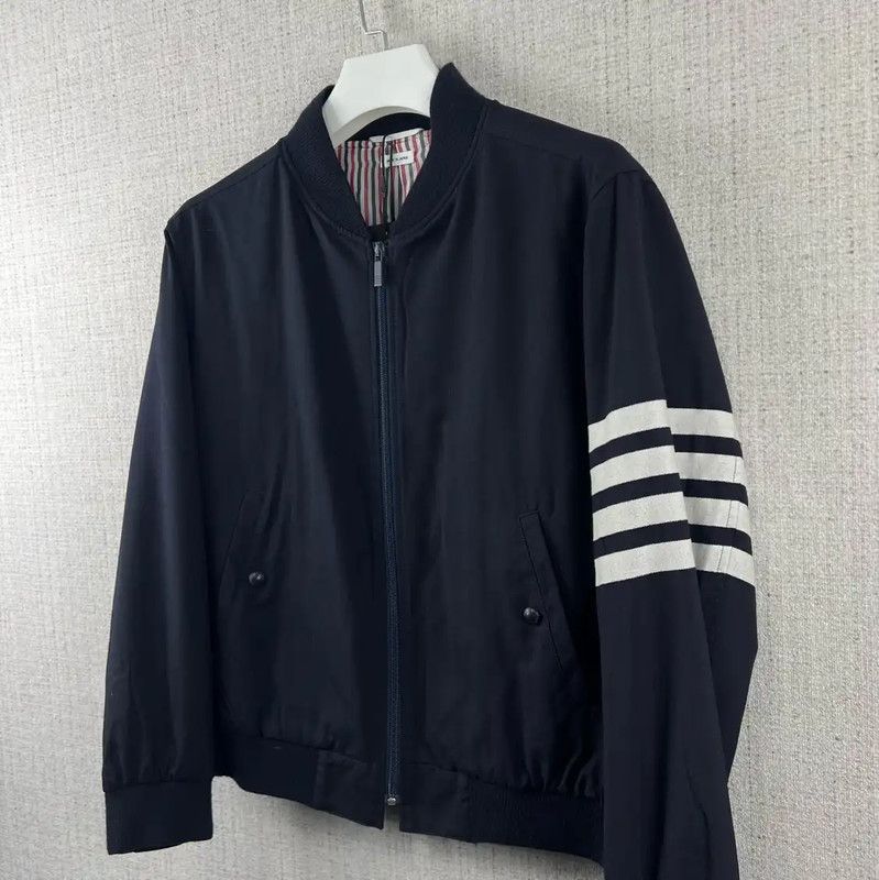 Thom Browne Thom Browne Navy Wool Striped Men's Jacket 0089 Size US M / EU 48-50 / 2 - 3 Thumbnail