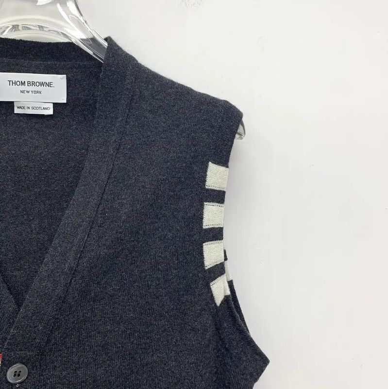 Thom Browne Thom Browne Dark Gray Cashmere Cardigan for Men 0089 Size US M / EU 48-50 / 2 - 3 Thumbnail