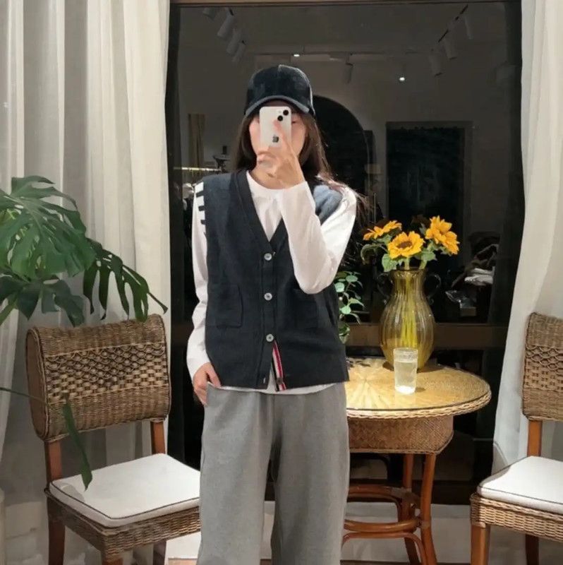 Thom Browne Thom Browne Dark Gray Cashmere Cardigan for Men 0089 Size US M / EU 48-50 / 2 - 7 Thumbnail