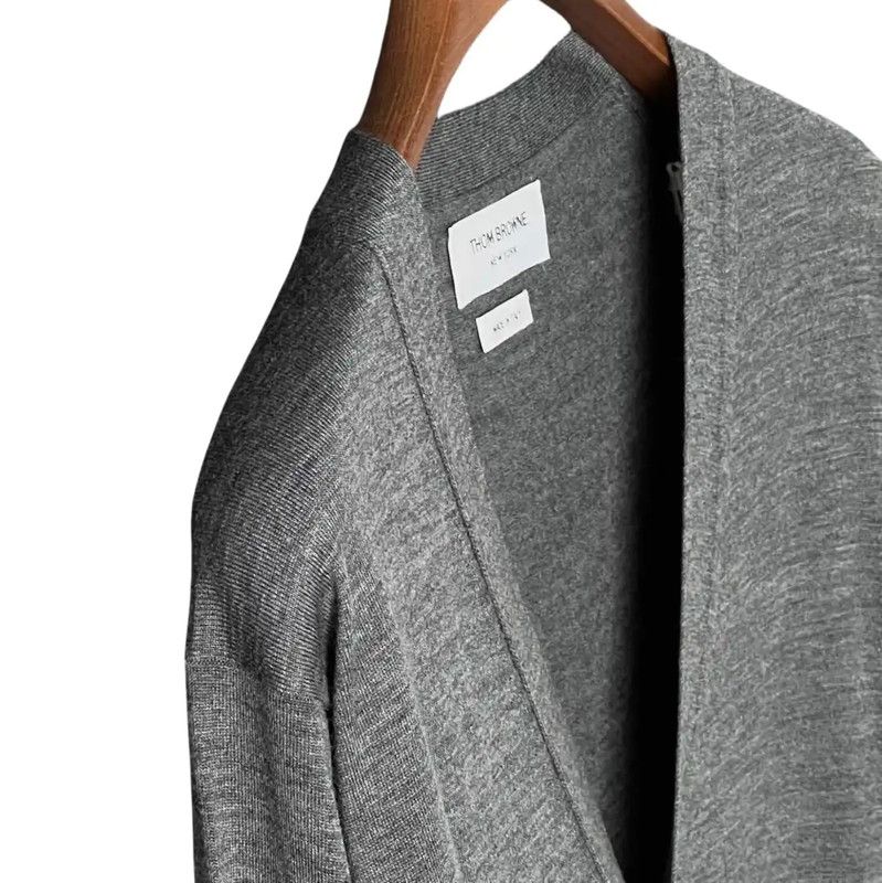 Thom Browne Thom Browne Gray Cotton Short Cardigan for Men 0089 Size US M / EU 48-50 / 2 - 6 Thumbnail