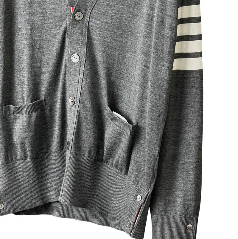 Thom Browne Thom Browne Gray Cotton Short Cardigan for Men 0089 Size US M / EU 48-50 / 2 - 4 Thumbnail