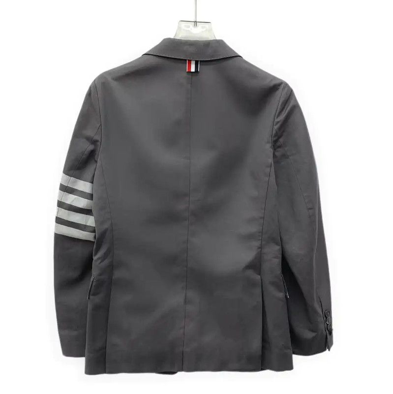 Thom Browne Thom Browne Gray Cotton Men's Jacket 0089 Size US M / EU 48-50 / 2 - 2 Thumbnail