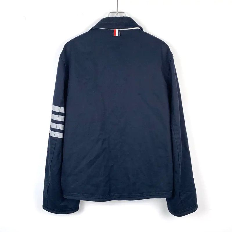 Thom Browne Thom Browne Men's Blue Cotton Jacket 0089 Size US M / EU 48-50 / 2 - 2 Thumbnail