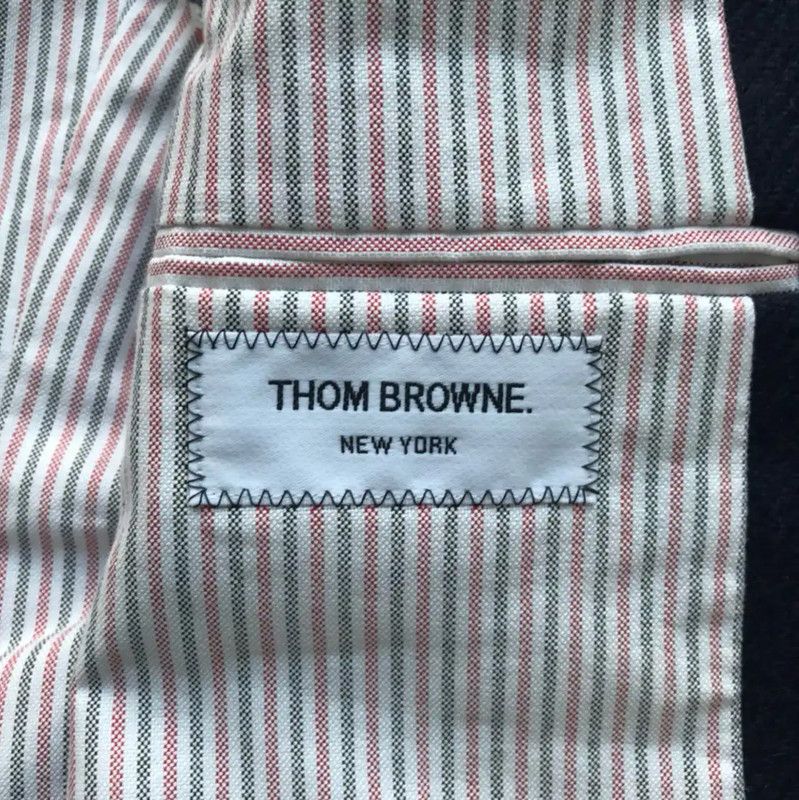 Thom Browne Thom Browne Navy Wool Logo Overcoat 0089 Size US XS / EU 42 / 0 - 7 Thumbnail