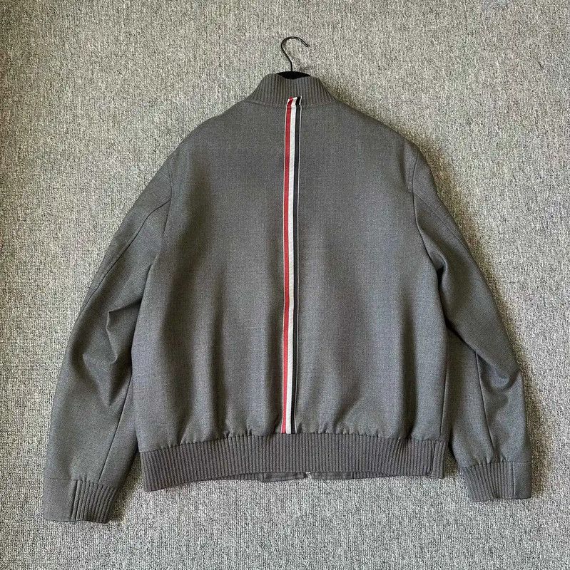 Thom Browne Thom Browne Gray Wool Embroidered Long Sleeve Coat 0089 Size US XL / EU 56 / 4 - 2 Thumbnail
