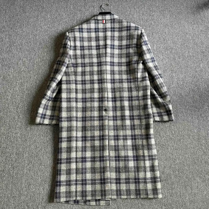 Thom Browne Thom Browne Check Wool Overcoat for Men 0089 Size US XL / EU 56 / 4 - 4 Thumbnail