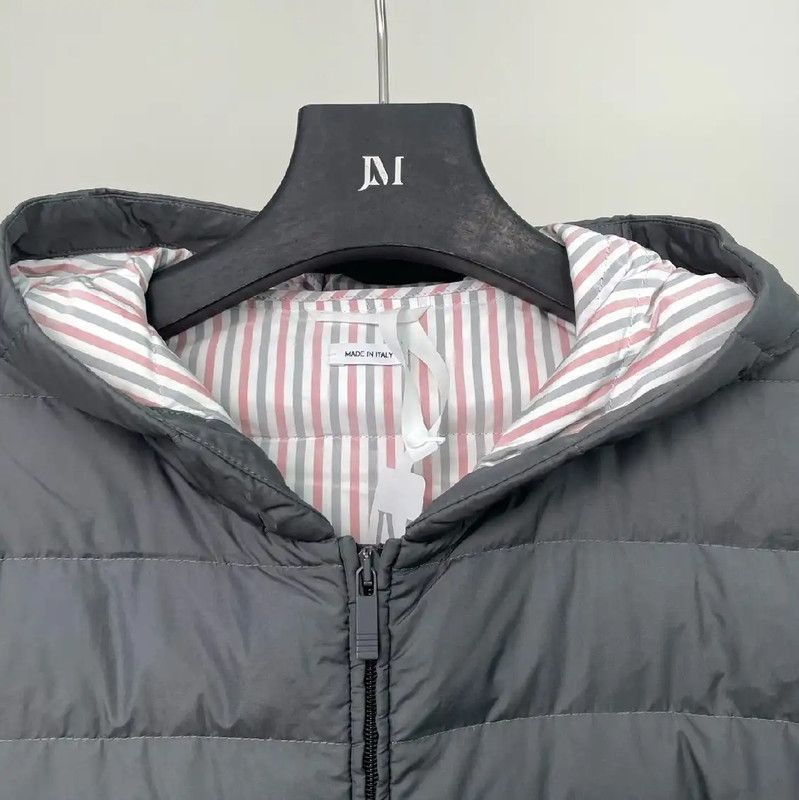 Thom Browne Thom Browne Men's Gray Down Jacket 0089 Size US XL / EU 56 / 4 - 2 Thumbnail