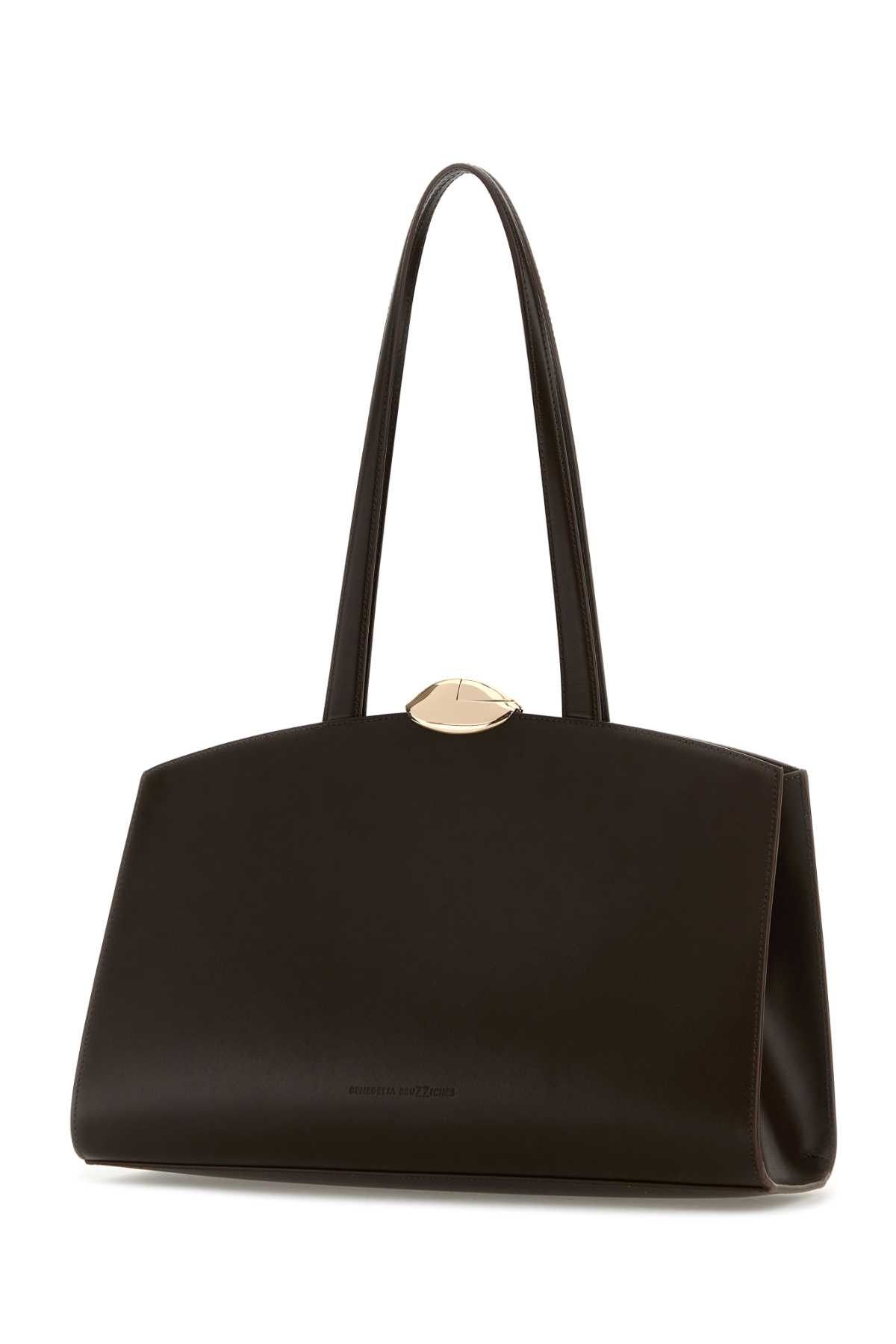 Benedetta Bruzziches Brown Leather Serena Shopping Bag Size ONE SIZE - 2 Thumbnail