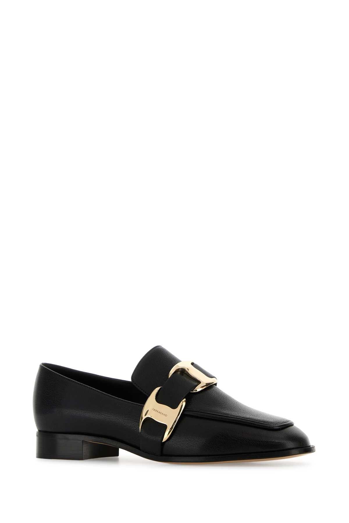 Salvatore Ferragamo Black Leather Limania Loafers Size US 5.5 / IT 35.5 - 2 Thumbnail