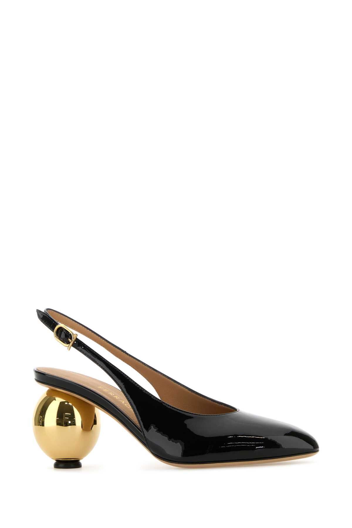 Salvatore Ferragamo Black Leather Tessie 70 Pumps Size US 6.5 / IT 36.5 - 2 Thumbnail