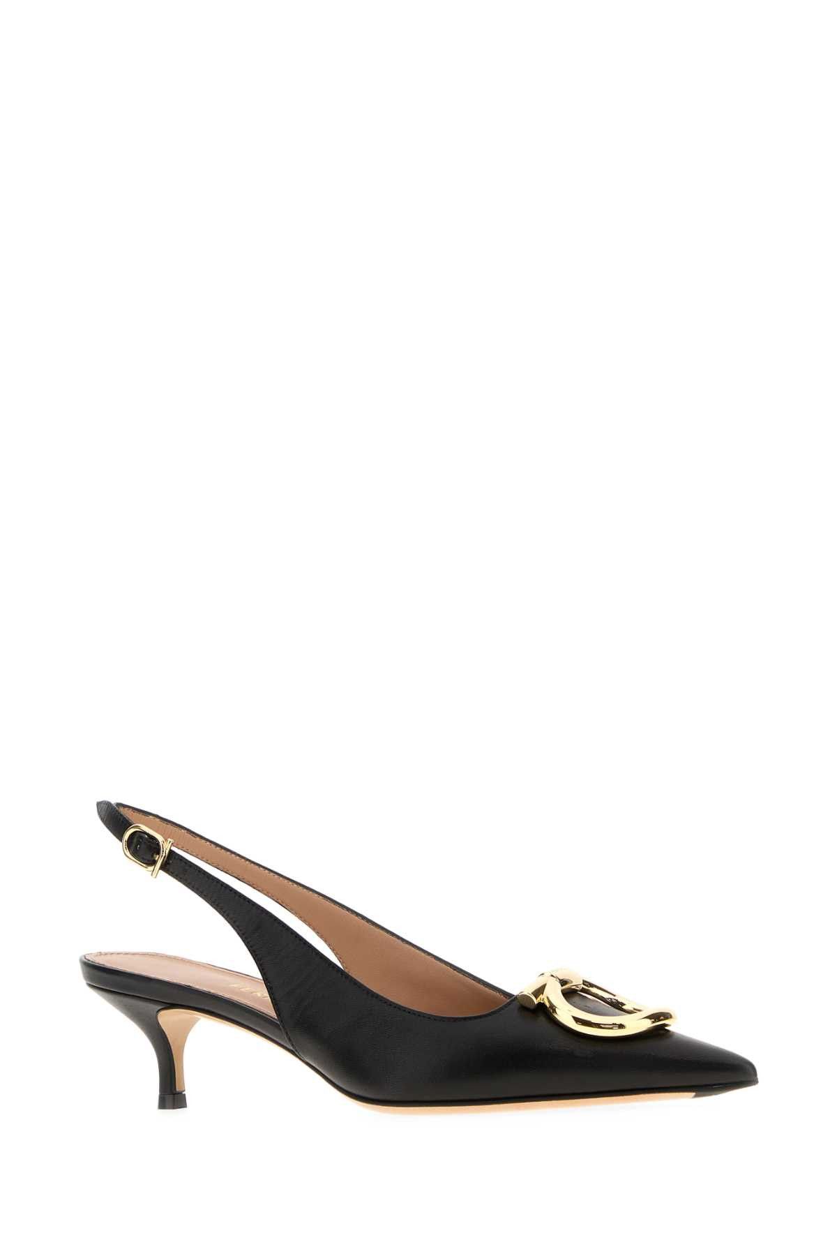 Salvatore Ferragamo Black Leather Sara 40 Pumps Size US 6.5 / IT 36.5 - 2 Thumbnail