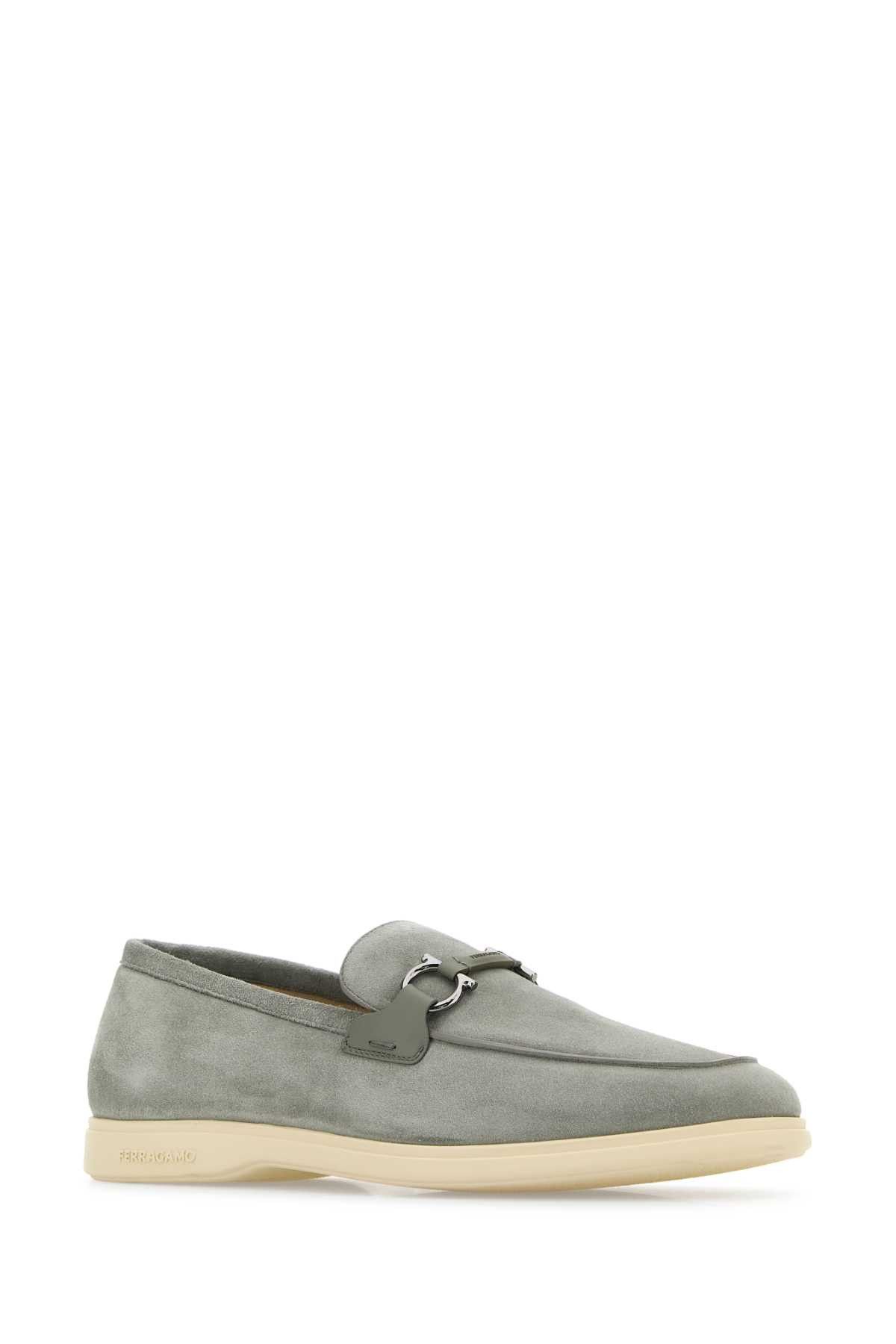 Salvatore Ferragamo Grey Suede Cosimo Loafers Size US 8.5 / EU 41-42 - 2 Thumbnail