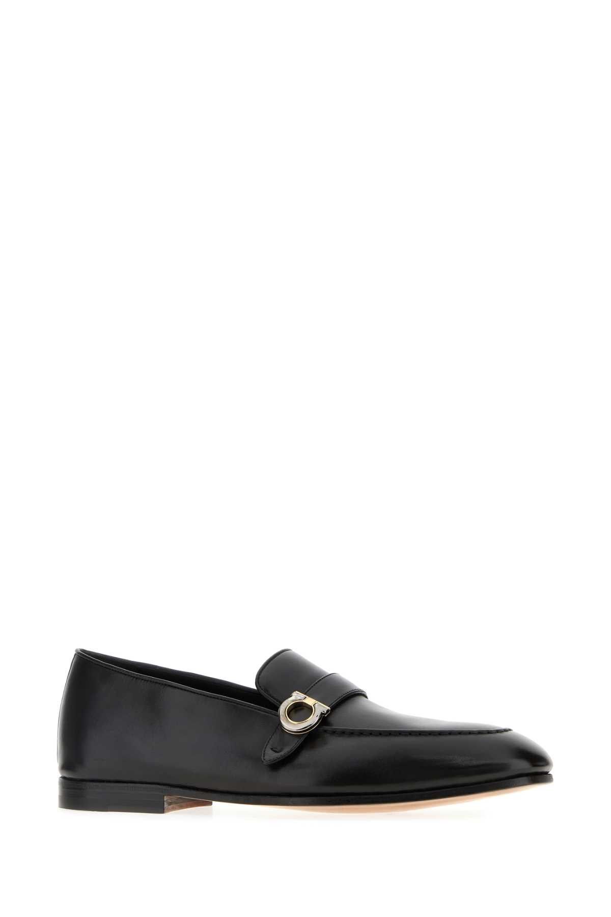 Salvatore Ferragamo Black Leather Austin Loafers Size US 10.5 / EU 43-44 - 2 Thumbnail