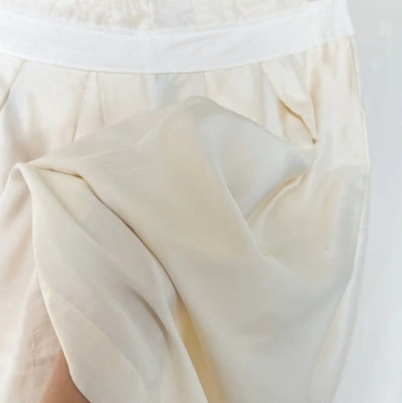 Comme des Garcons COMME des GARÇONS Cream Silk Midi Skirt 0089 Size 23" - 5 Thumbnail