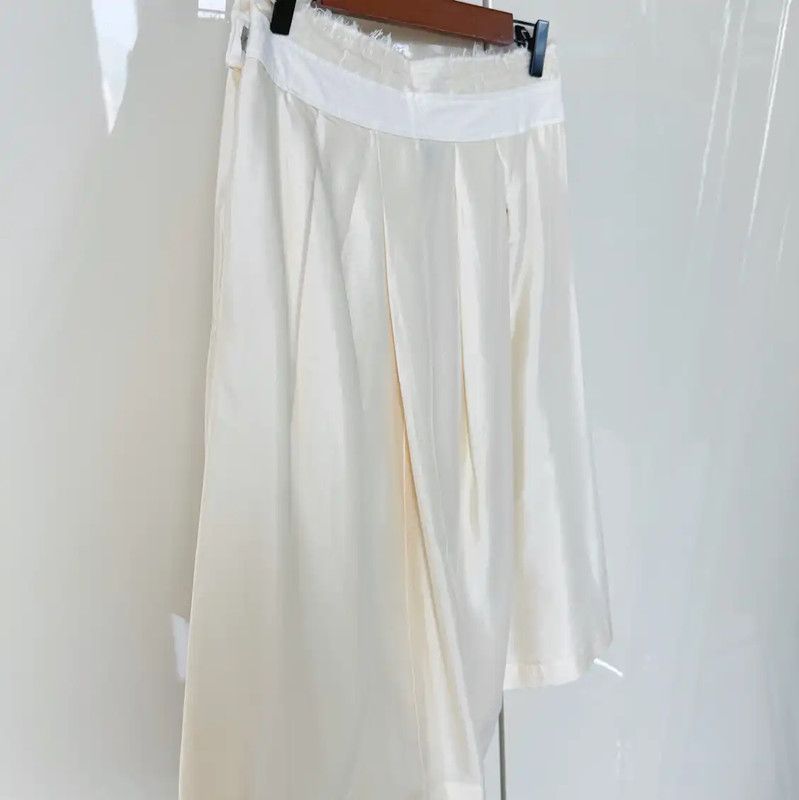 Comme des Garcons COMME des GARÇONS Cream Silk Midi Skirt 0089 Size 23" - 2 Thumbnail