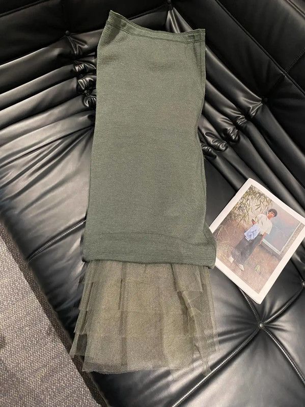 Comme des Garcons COMME des GARÇONS Grey Wool Flared Midi Skirt 0089 Size 23" - 2 Thumbnail