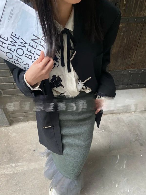 Comme des Garcons COMME des GARÇONS Grey Wool Flared Midi Skirt 0089 Size 23" - 8 Thumbnail