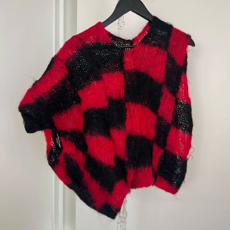 Comme des Garcons COMME des GARÇONS Red and Black Knit Top 0089 Size M / US 6-8 / IT 42-44 - 4 Thumbnail
