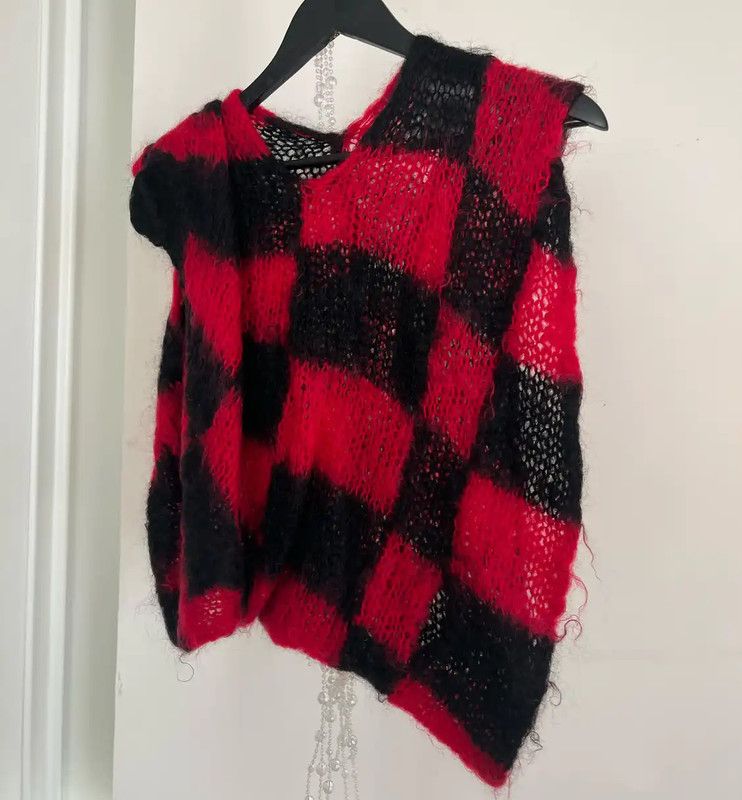 Comme des Garcons COMME des GARÇONS Red and Black Knit Top 0089 Size M / US 6-8 / IT 42-44 - 5 Thumbnail