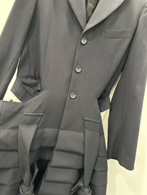 Comme des Garcons Comme des Garçons Stylish Navy Wool Coat 0089 Size XS / US 0-2 / IT 36-38 - 3 Thumbnail