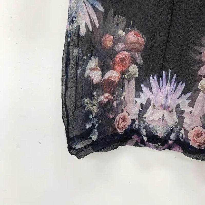 Givenchy Givenchy Black Silk Floral T-Shirt 0089 Size XL / US 12-14 / IT 48-50 - 4 Thumbnail