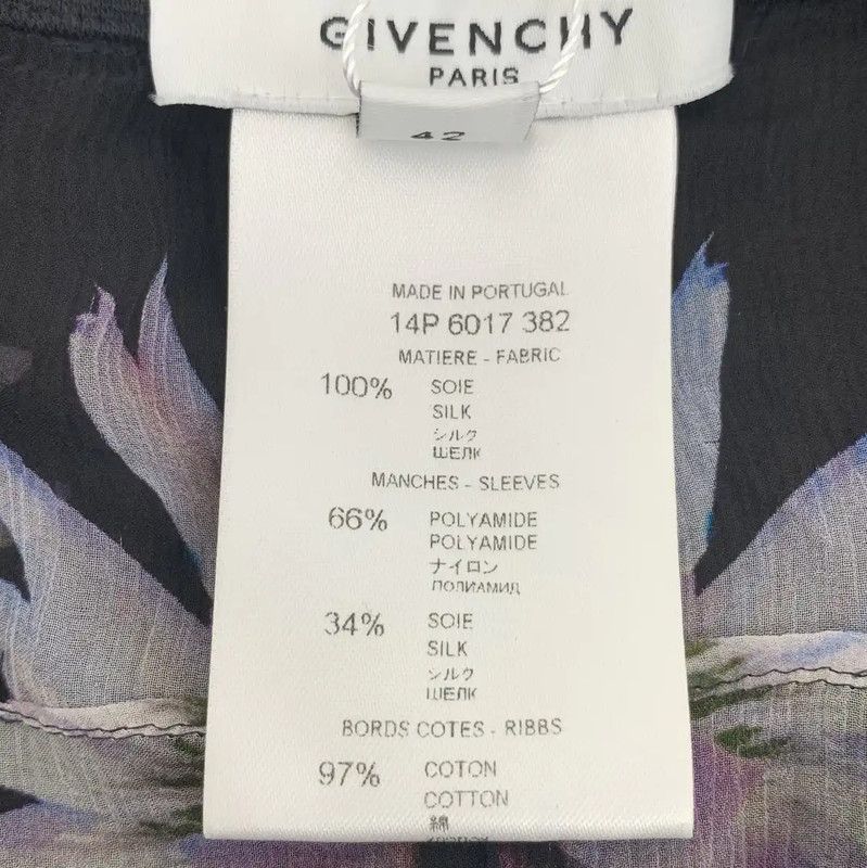 Givenchy Givenchy Black Silk Floral T-Shirt 0089 Size XL / US 12-14 / IT 48-50 - 6 Thumbnail