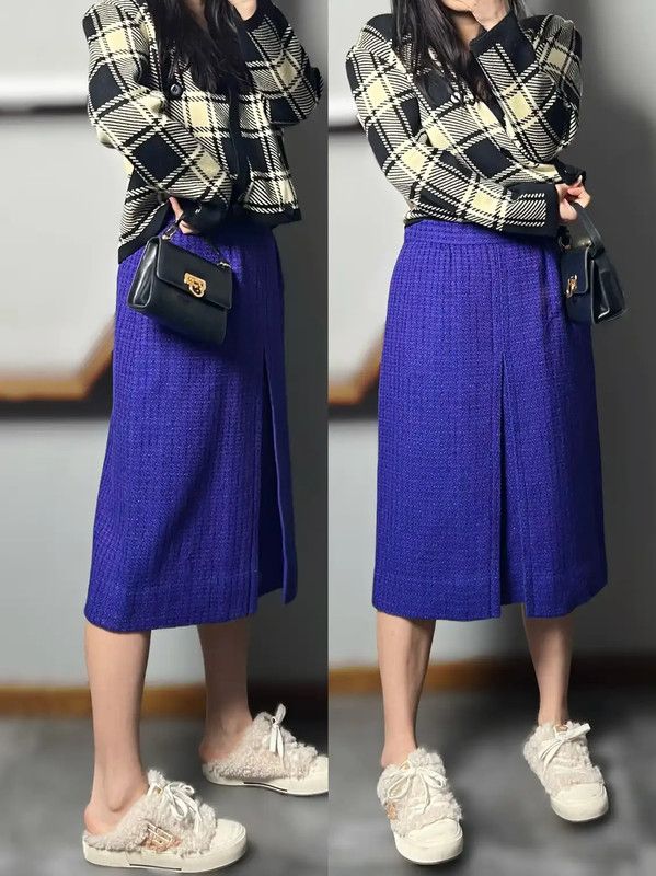 Givenchy Givenchy Purple Wool Blend Midi Skirt 0089 Size 26" / US 2 / IT 38 - 5 Thumbnail