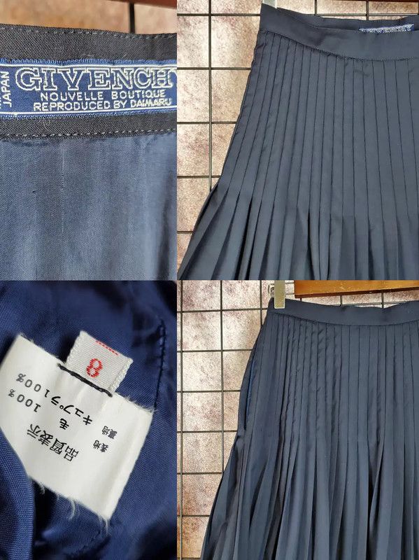 Givenchy Givenchy Pleated Wool Midi Skirt for Women 0089 Size 23" - 5 Thumbnail
